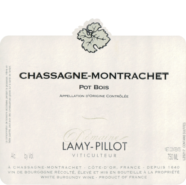 Domaine Lamy Pillot Chassagne Montrachet 'pot Bois' 2018