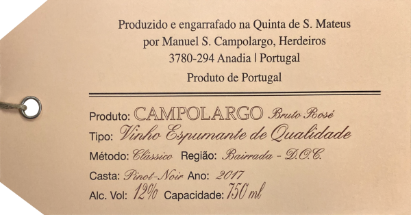 Campolargo Pinot Noir Sparkling Rose 2017