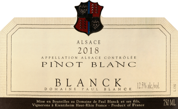 Paul Blanck Pinot Blanc D'alsace 2018
