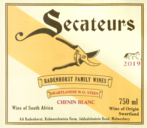 Badenhorst Chenin Blanc Secateurs 2019