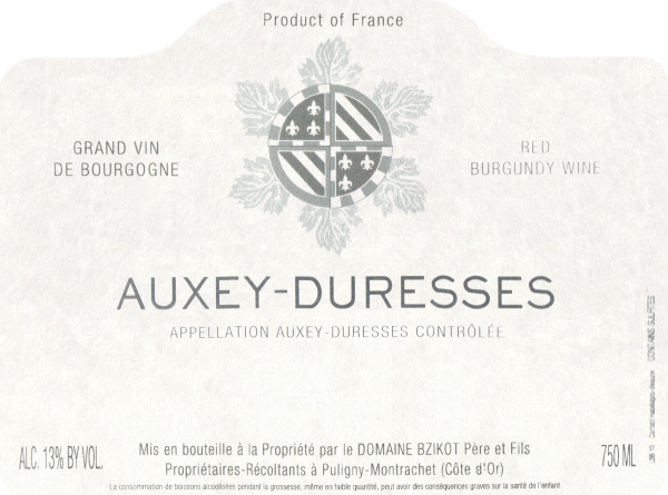 Bzikot Auxey Duresses Rouge 2017
