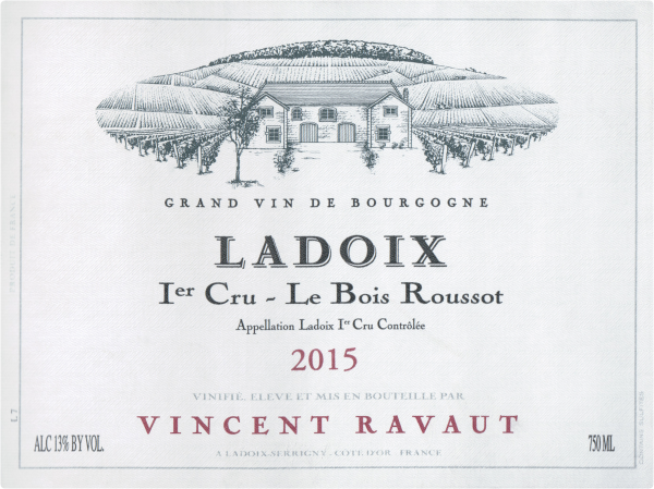 Domaine Vincent Ravaut Ladoix Bois Roussot 1er Cru 2015