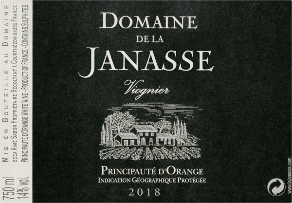 Janasse Viognier Principaute D'orange 2018