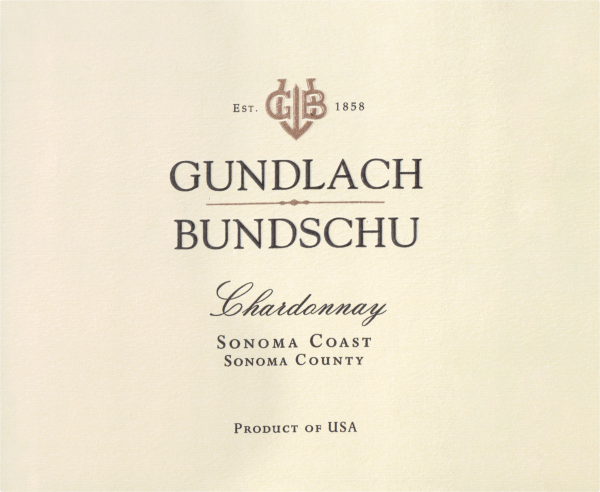 Gundlach Bundschu Estate Chardonnay Sonoma County 2018