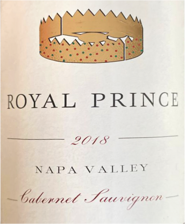 Royal Prince Napa Cabernet Sauvignon 2018