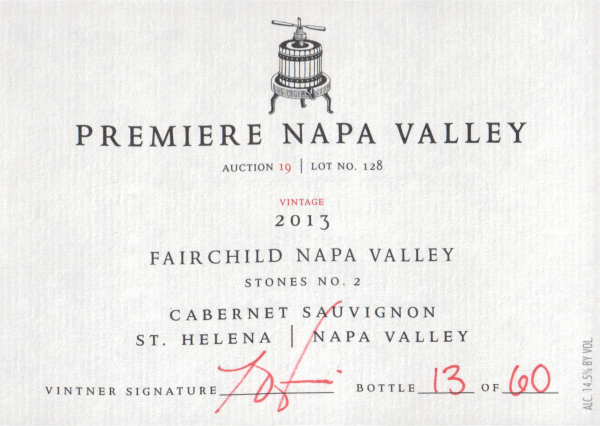 Premiere Napa Valley Fairchild Cabernet Sauvignon Stones No. 2 2013