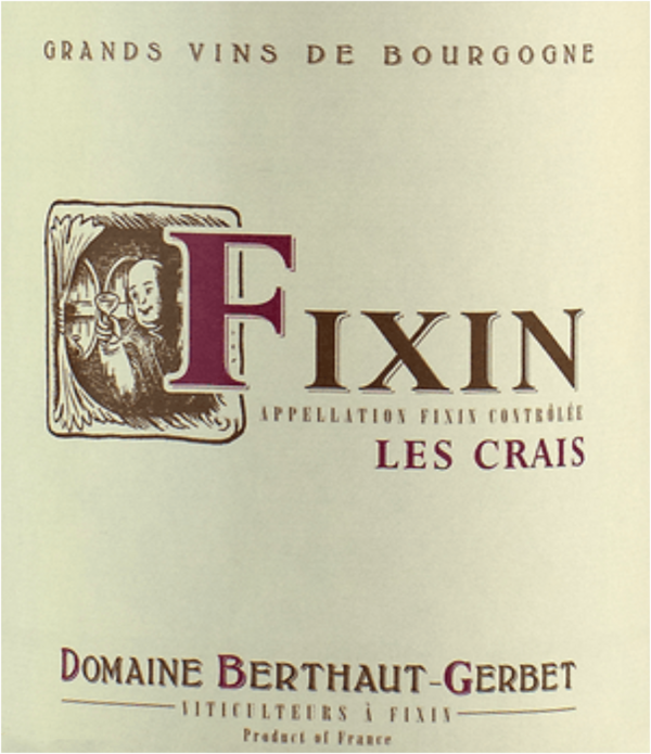 "Domaine Berthaut Gerbet Fixin Les Crais 2018"