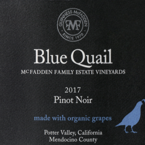 Blue Quail Organic Pinot Noir Potter Valley 2017
