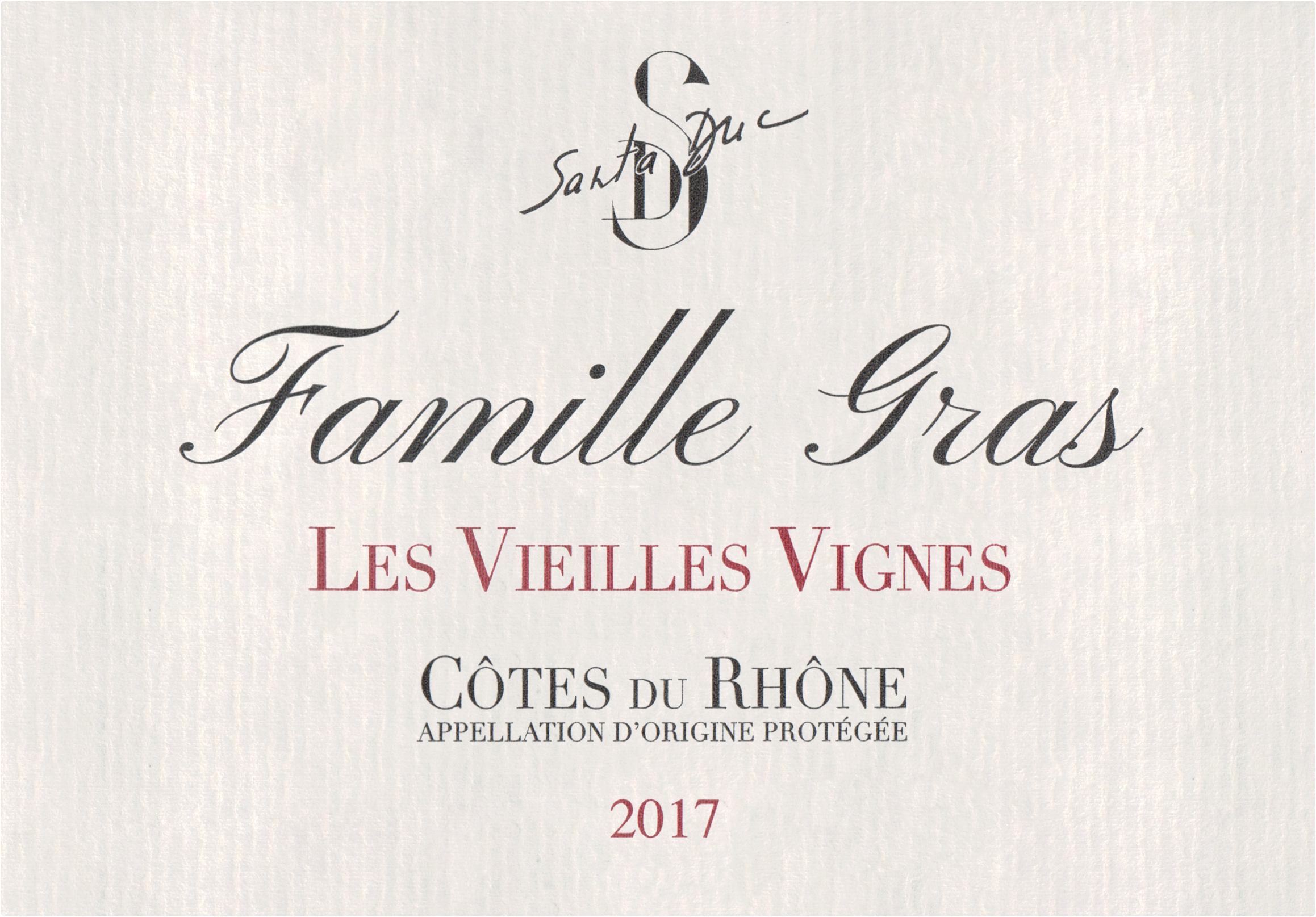 Santa Duc Cotes Du Rhone Vieilles Vignes 2017