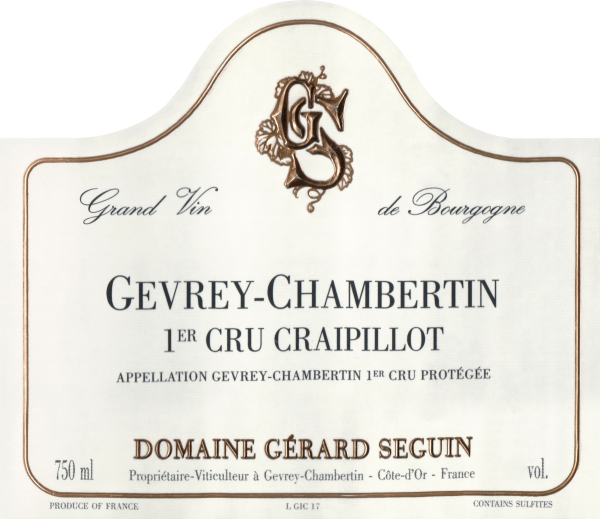 Gerard Seguin Gevrey Chambertin Craipillot 1er Cru 2018