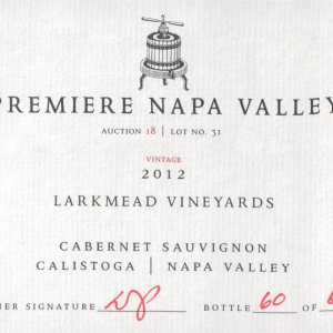 Premiere Napa Valley Larkmead 2012 Calistoga Cabernet Sauvignon (5 Cs Made) 2012