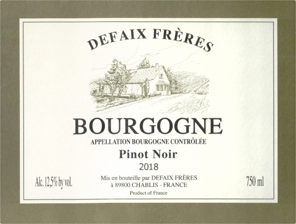 Defaix Freres Bourgogne Rouge 2018