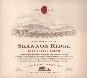 Shannon Ridge High Elevation Collection Petite Sirah 2018