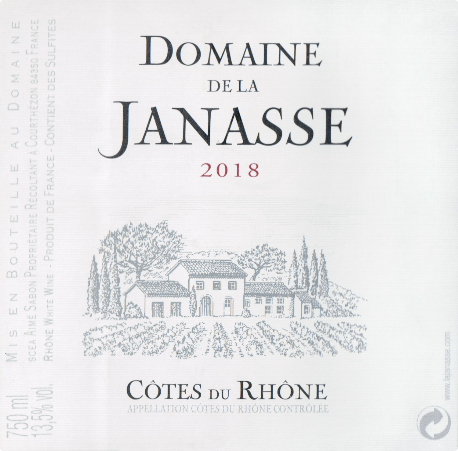 Janasse Cotes Du Rhone Blanc 2018