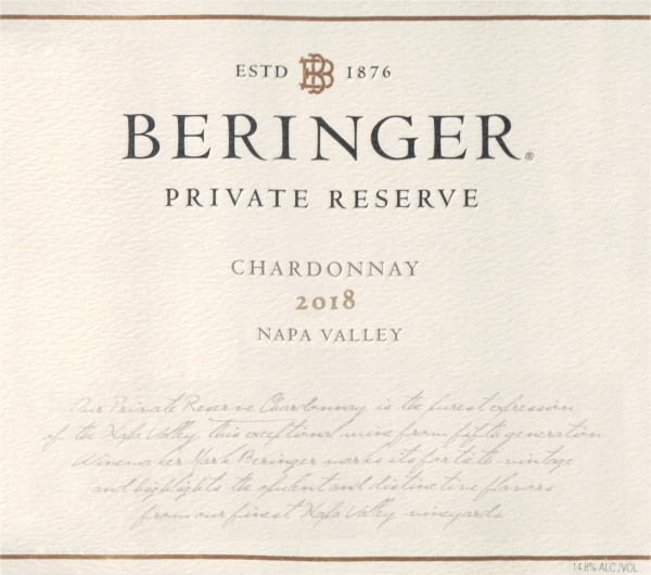 Beringer Private Reserve Chardonnay 2018