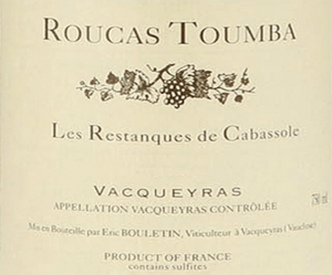 Roucas Toumba Vacqueyras Les Restanques De Cabassole 2015