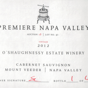 Premiere Napa Valley O'shaughnessy Mount Veeder Cabernet Sauvignon (5 Cases Made) 2012