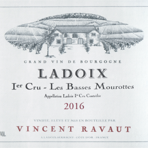 Domaine Vincent Ravaut Ladoix Lbasses Mourottes Rouge 1er Cru 2016