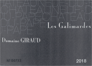 Giraud Chateauneuf Du Pape Blanc Les Gallimardes 2018