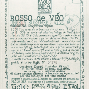 Paolo Bea Rosso De Veo Umbria Rosso 2015