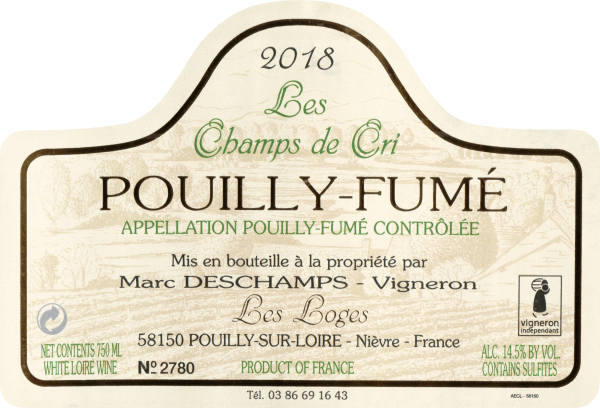 Marc Deschamps Pouilly Fume Les Champs De Cri 2018