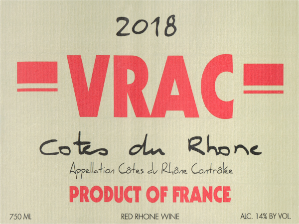 Vrac Cotes Du Rhone 2018