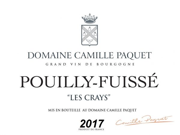 Famille Paquet Pouilly Fuisse Les Crays 2017