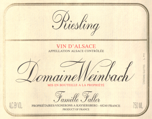 Weinbach Riesling Reserve Personnelle 2018