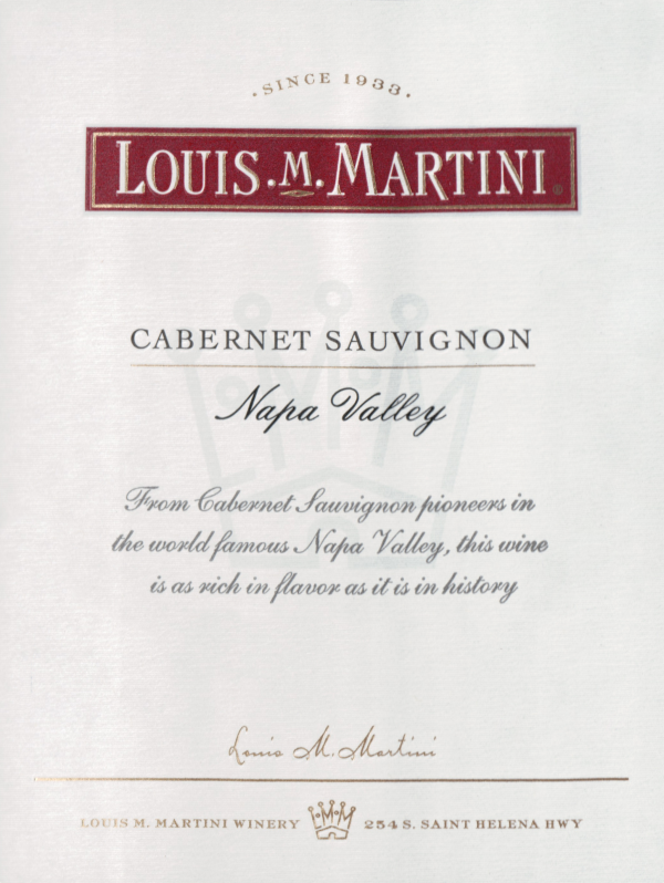 Louis Martini Napa Valley Cabernet Sauvignon 2017