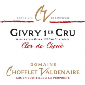 Chofflet Valdenaire Givry 1er Cru Clos Choue 2017