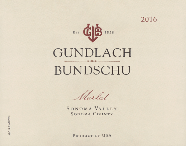 Gundlach Bundschu Merlot 2016