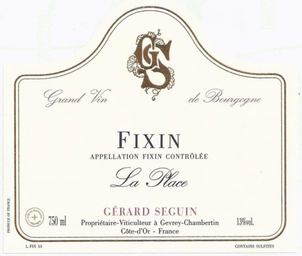 Domaine Gerard Seguin Fixin 'la Place' Rouge 2017